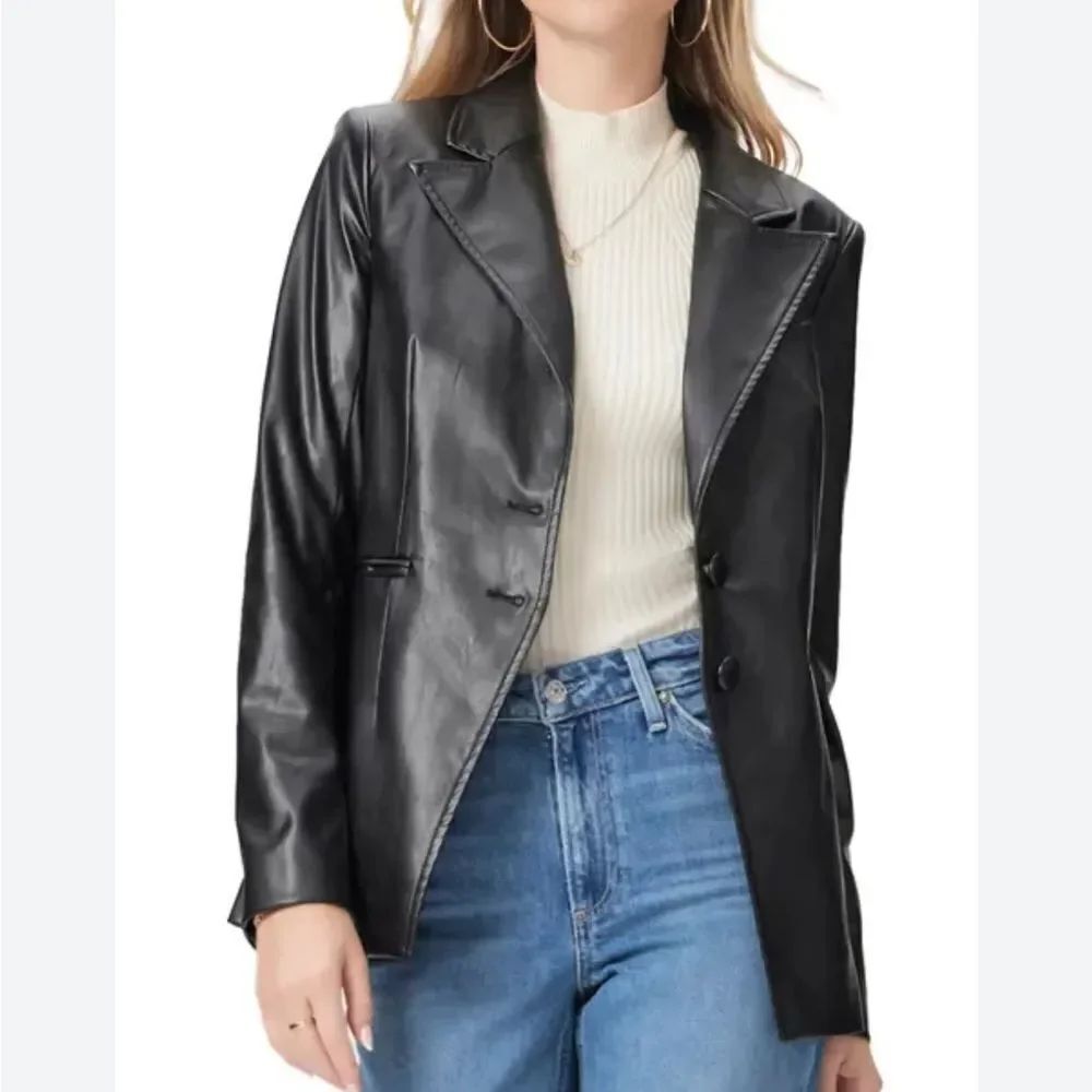 Nordstrom Black Faux Leather Blazer $400